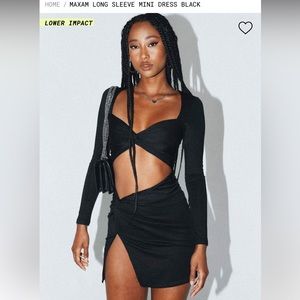 Princess Polly Maxam Long Sleeve Mini Dress Black